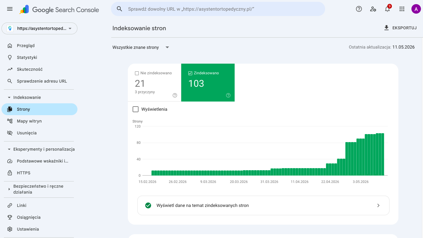 Indeksowanie stron w Google Search Console