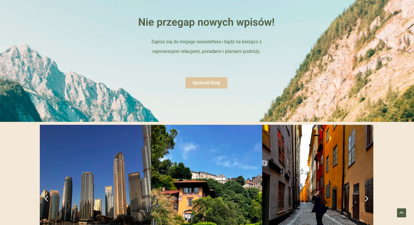 Blog podróżniczy z newsletterem