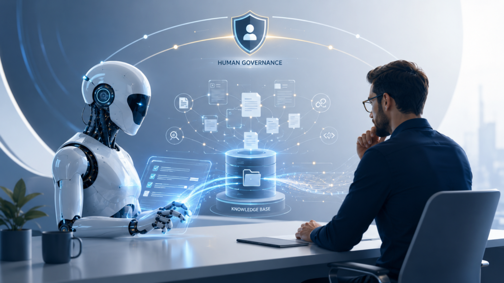 AI agent wspierający firmową bazę wiedzy z kontrolą człowieka